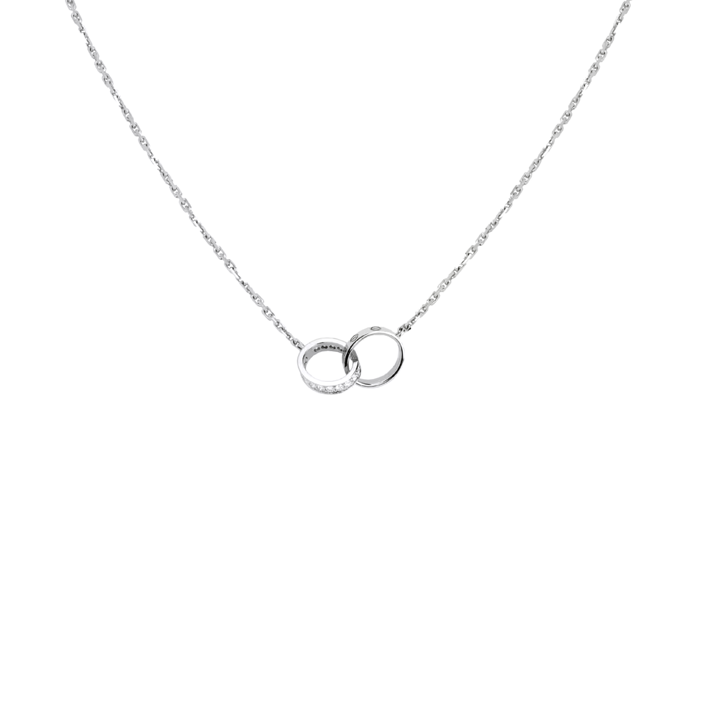 CARTIER LOVE NECKLACE, SEMI-PAVED B7013700